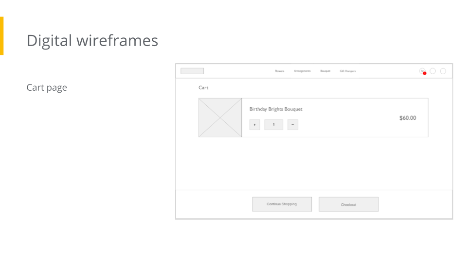 Inventory page wireframe